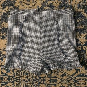 High waisted gingham shorts